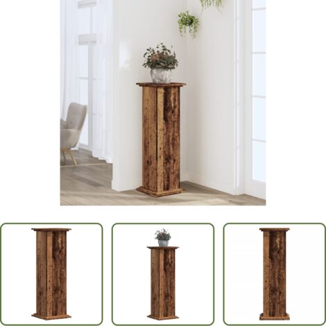 vidaXL Supporto per vasi -  Supporto per Piante Legno Vecchio 33x33x100 cm in Truciolato