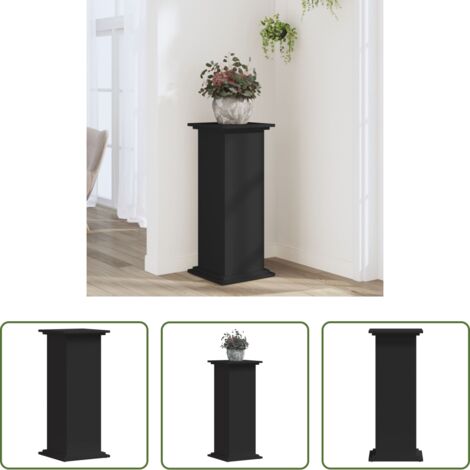 vidaXL Supporto per vasi -  Supporto per Piante Nero 33x33x80 cm in Truciolato