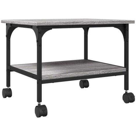 vidaXL Supporto Stampante 2 Piani Grigio Sonoma 50x40x38cm Multistrato