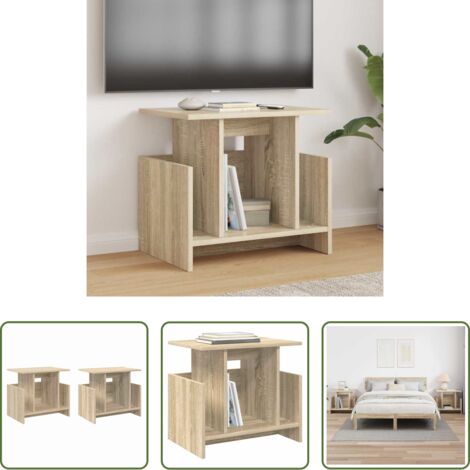 vidaXL Supporto TV in legno -  Supporto TV 2 pcs Rovere Sonoma 50 x 35 x 45 cm