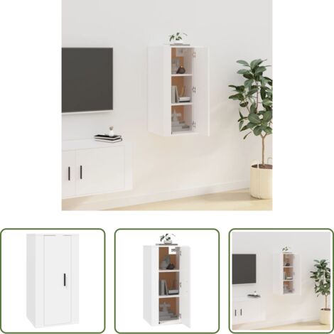 vidaXL Supporto TV -  Mobile Porta TV a Parete Bianco 40x34,5x80 cm