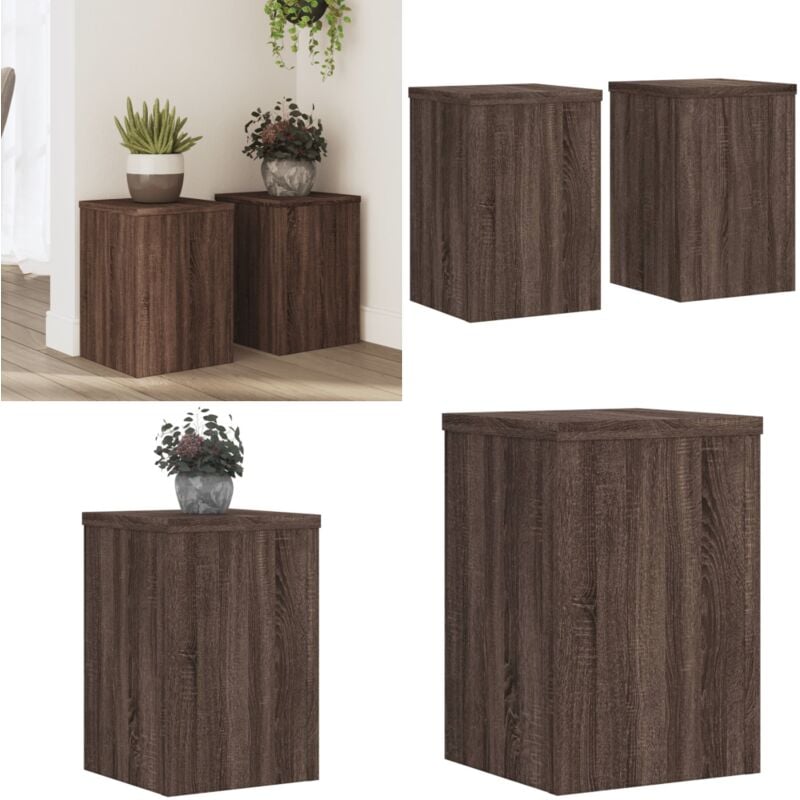Supports pour plantes 2 pcs chêne marron bois d'ingénierie - Vidaxl