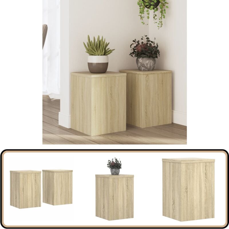 Supports pour plantes 2 pcs chêne sonoma bois d'ingénierie - Vidaxl