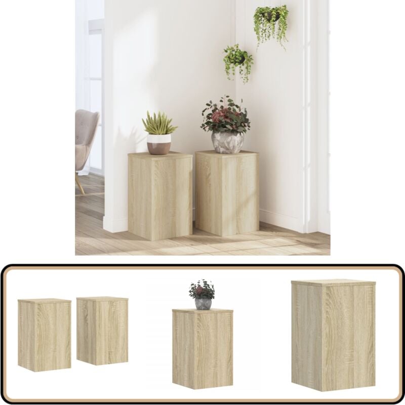 Supports pour plantes 2 pcs chêne sonoma bois d'ingénierie - Vidaxl