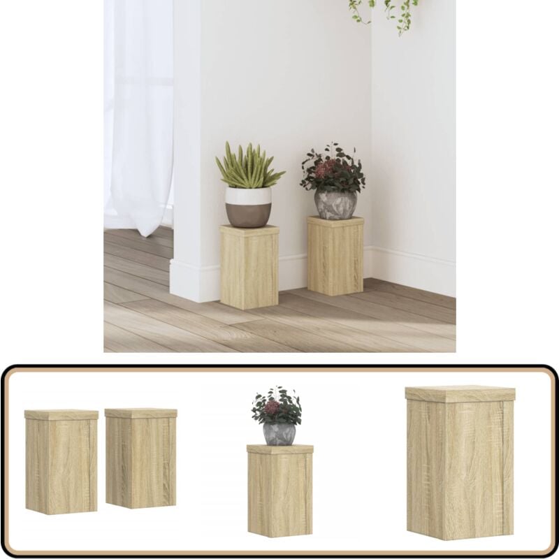 Supports pour plantes 2 pcs chêne sonoma bois d'ingénierie - Vidaxl