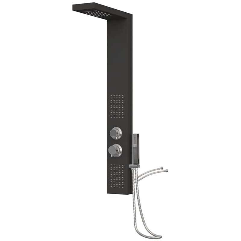 Système de panneau de douche Aluminium Noir Vidaxl
