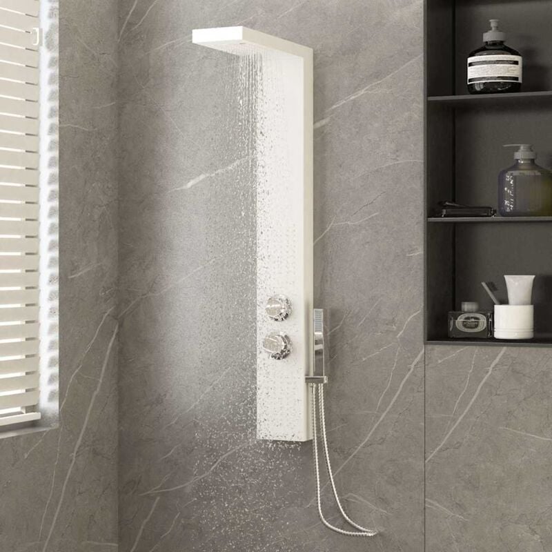 Système de panneau de douche Aluminium Blanc Vidaxl