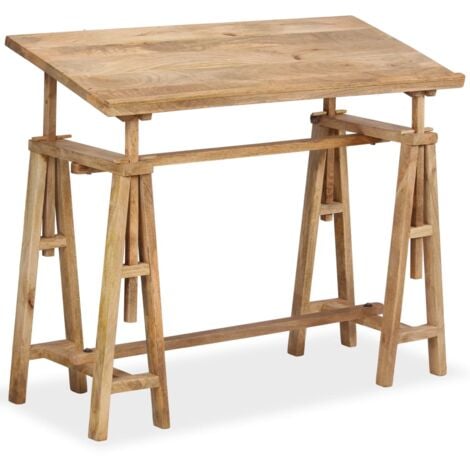 vidaXL Table à dessin Bois de manguier massif 116 x 50 x 76 cm