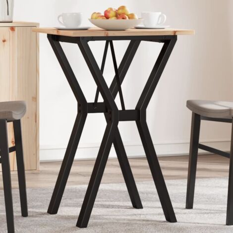 vidaXL Table à manger cadre en Y 50x50x75 cm bois de pin massif acier