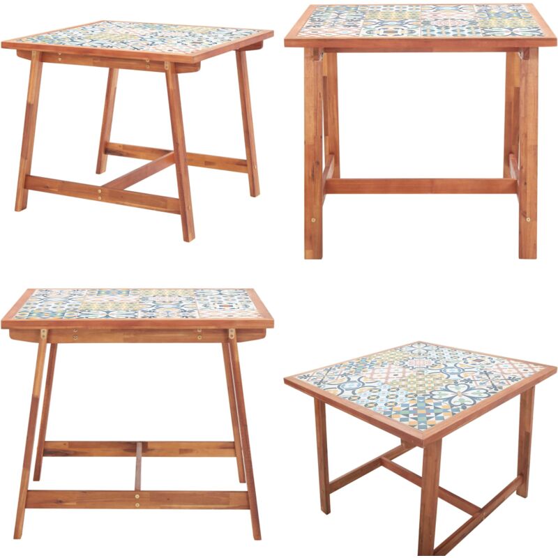Vidaxl - Table à manger de jardin 88x88x75 cm plateau carrelage