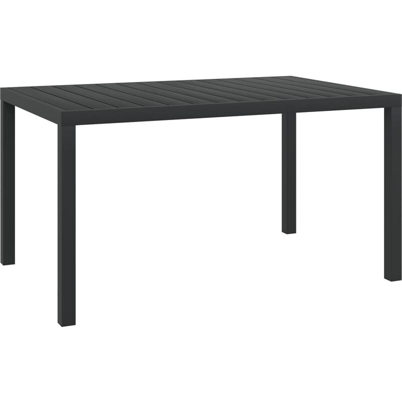 Vidaxl - Table de jardin Noir 150 x 90 x 74 cm Aluminium et wpc