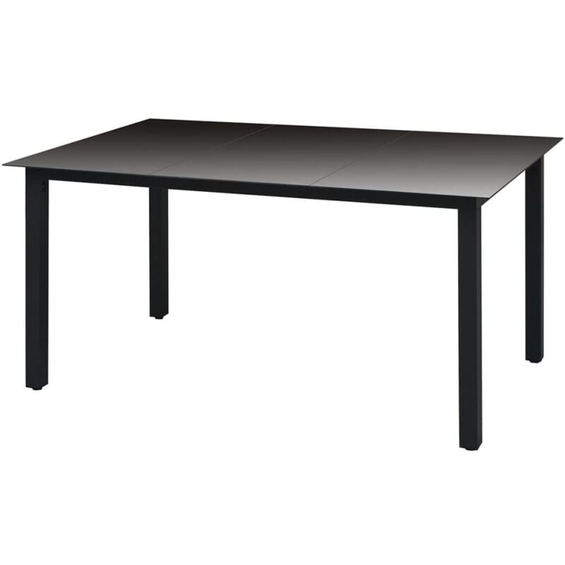 Vidaxl - Table de jardin Noir 150 x 90 x 74 cm Aluminium et verre