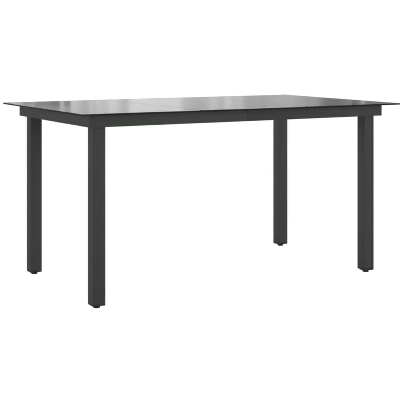 Vidaxl - Table de jardin Noir 150x90x74 cm Aluminium et verre