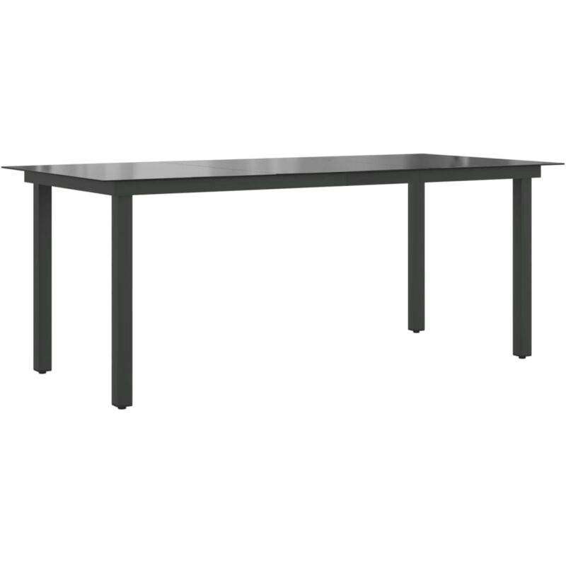 Vidaxl - Table de jardin Noir 190x90x74 cm Aluminium et verre