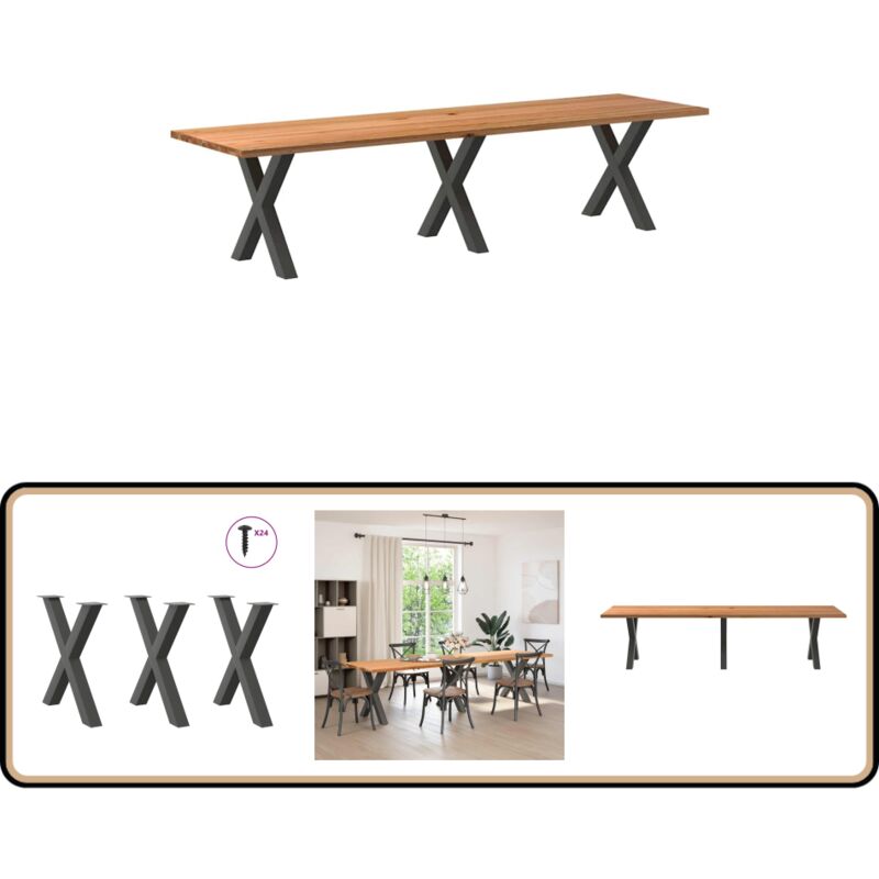 Vidaxl - Table à manger marron clair bois de chêne massif rectangulaire