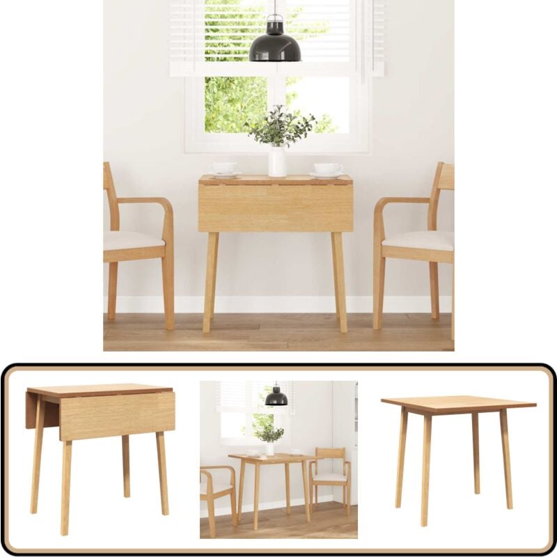 Vidaxl - Table à manger naturel bois massif et caoutchouc