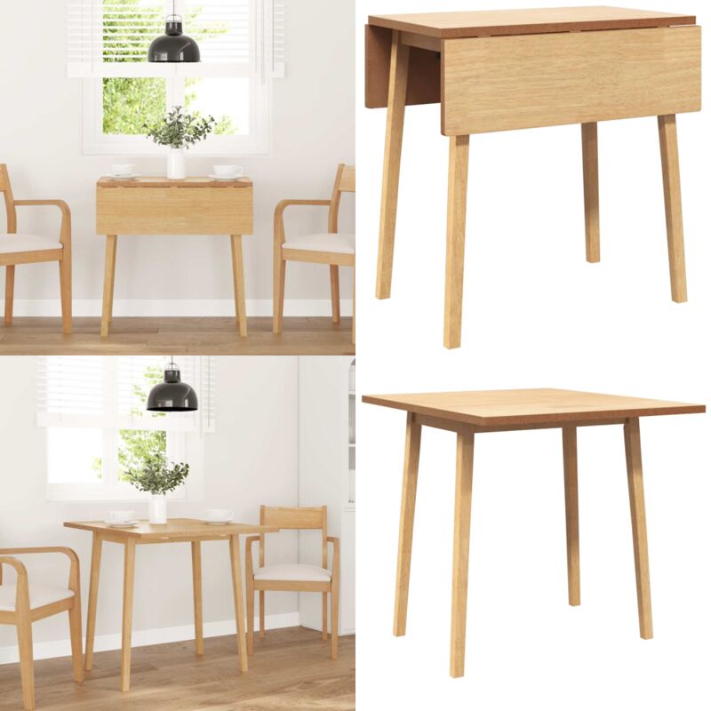 Vidaxl - Table à manger naturel bois massif et caoutchouc