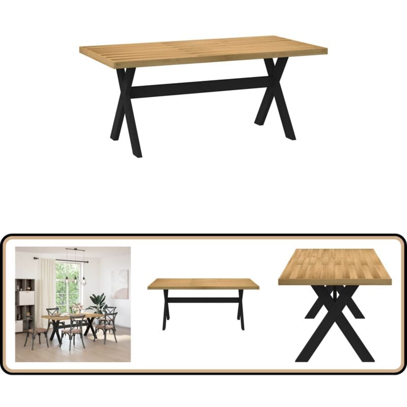 Vidaxl - Table à manger noain pieds en forme de x 180x90x75cm massif pin