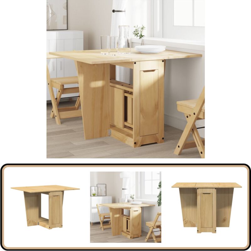 Vidaxl - Table à manger papillon pliable Corona cire marron bois de pin