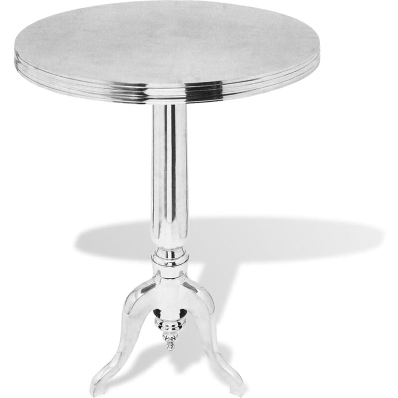 Table auxiliaire ronde Aluminium Argenté Vidaxl