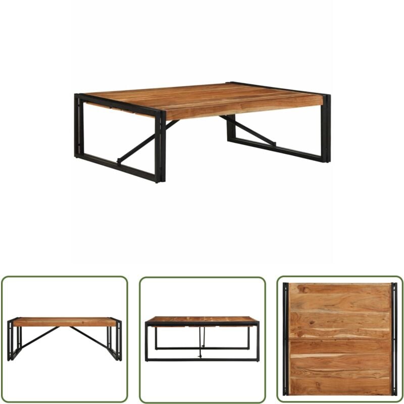 The Living Store - vidaXL Table basse 100x100x35 cm bois massif acacia