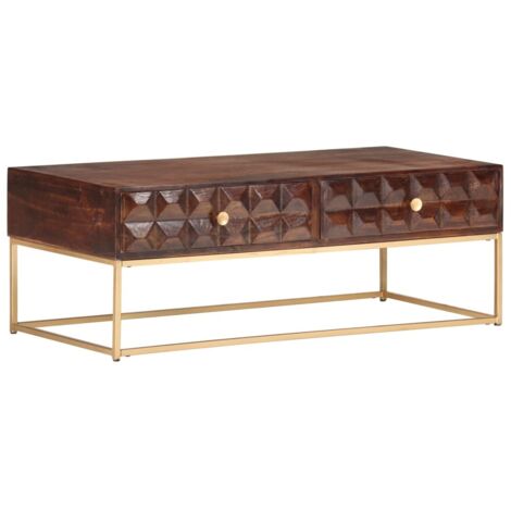 vidaXL Table basse 112 x 50 x 40 cm en bois de manguier massif