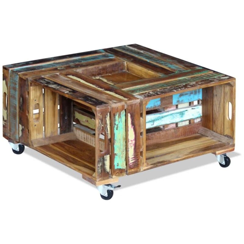 Table basse Bois de récupération massif 70x70x35 cm vidaXL