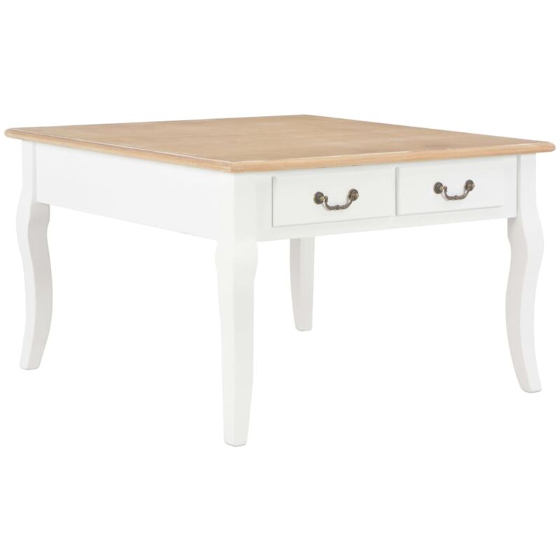Vidaxl - Table Basse Bois 80x80x50 cm Marron et Blanc