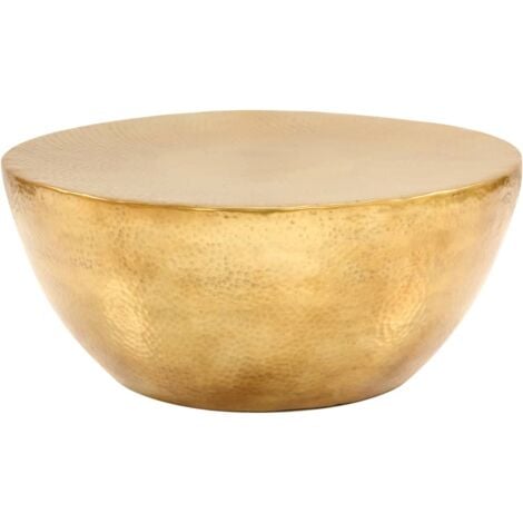 vidaXL Table basse Aluminium martelé 70x30 cm Laiton