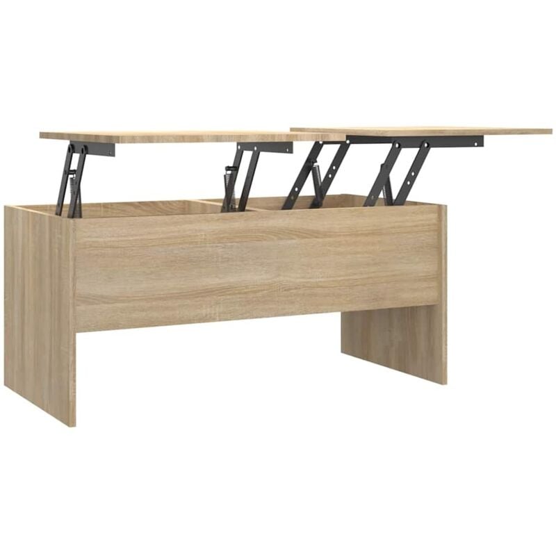 Table basse chêne sonoma 102x50,5x46,5 cm bois d'ingénierie vidaXL