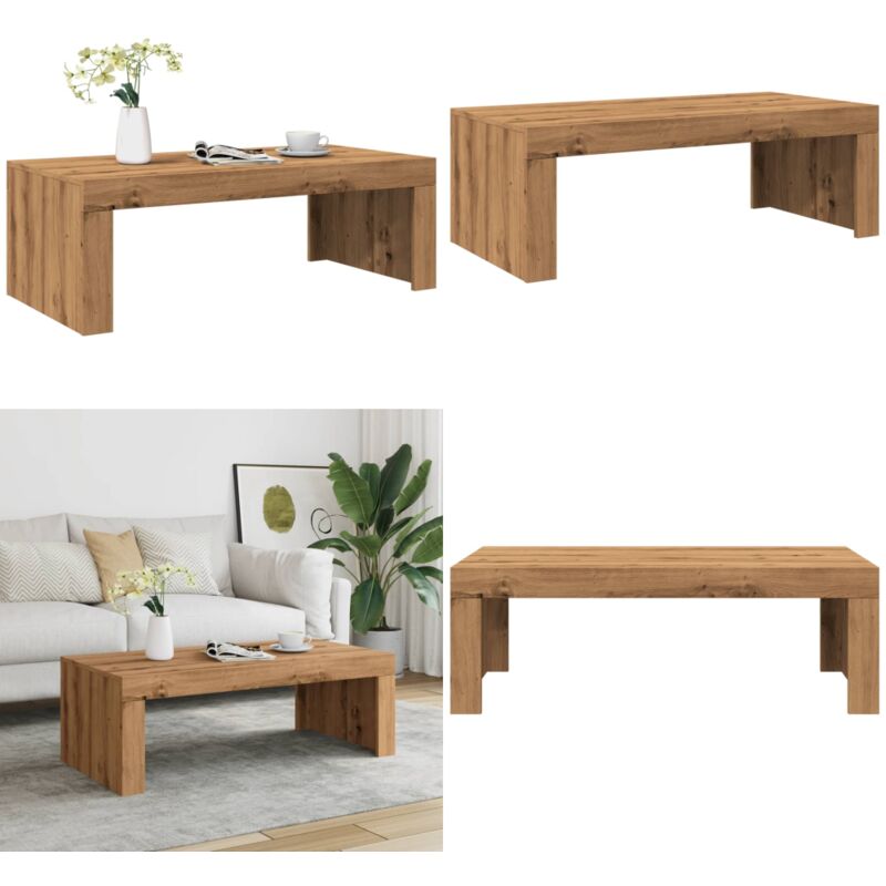 Vidaxl - Table basse chêne artisanal 102x50x35 cm bois d'ingénierie