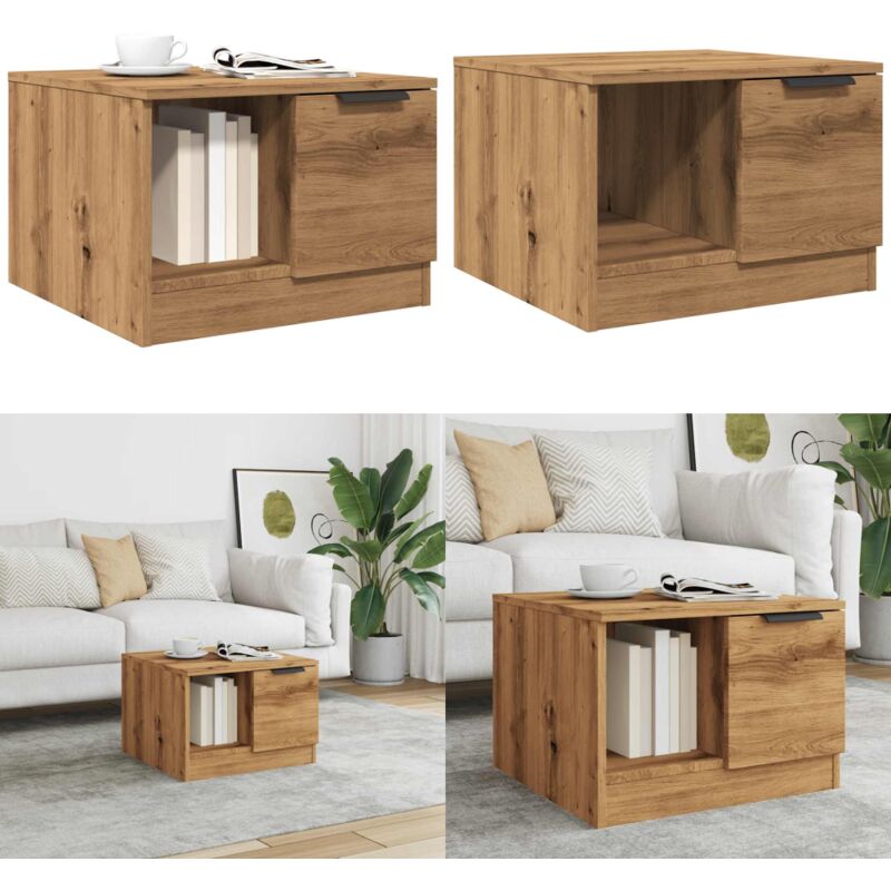 Vidaxl - Table basse chêne artisanal 50x50x36 cm bois d'ingénierie