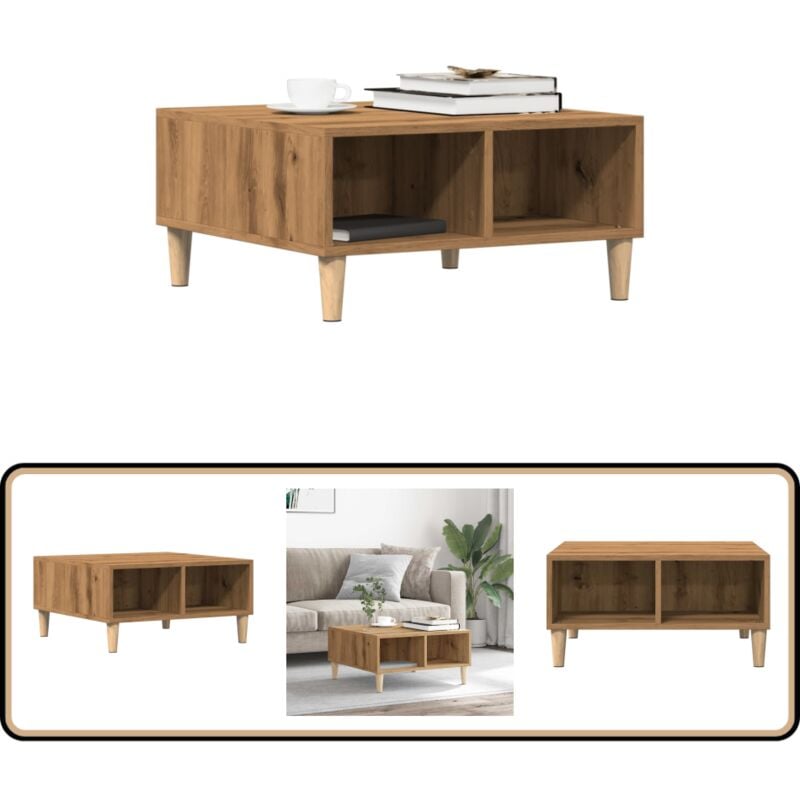 Vidaxl - Table basse chêne artisanal 60x60x30 cm bois d'ingénierie