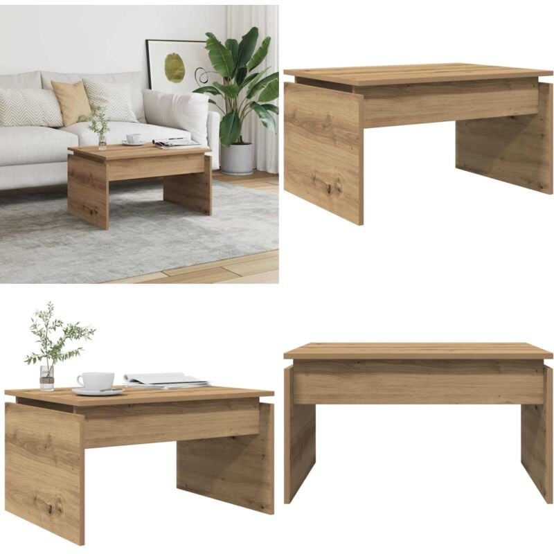 Vidaxl - Table basse chêne artisanal 68x50x38 cm bois d'ingénierie