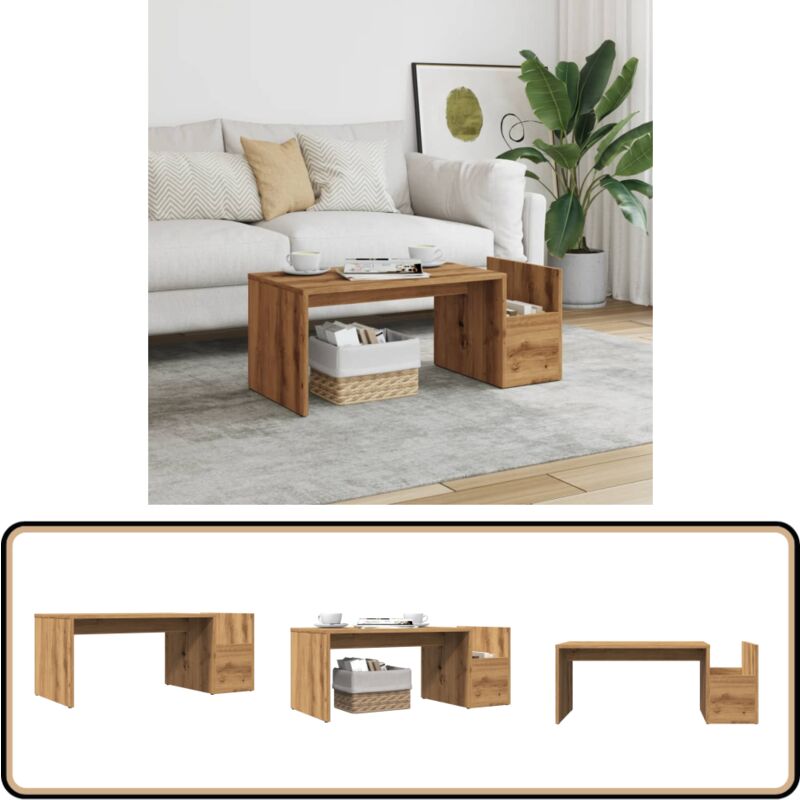 Vidaxl - Table basse chêne artisanal 90x45x35 cm bois d'ingénierie