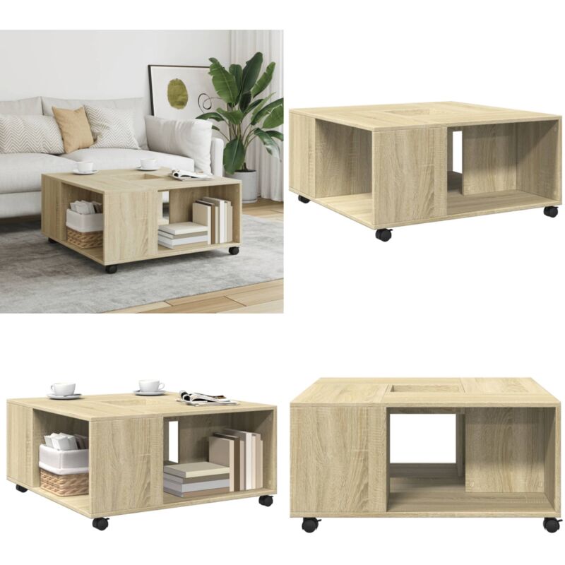 Vidaxl - Table basse chêne sonoma 80x80x40 cm bois d'ingénierie