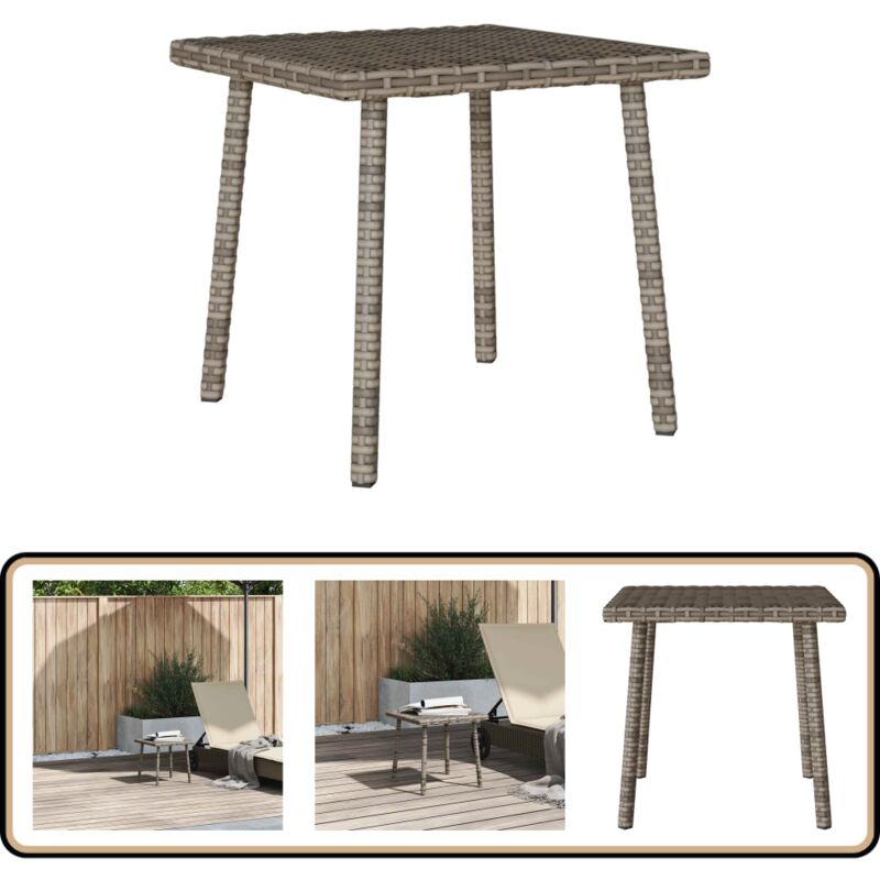 Vidaxl - Table basse de jardin rectangulaire gris 40x40x37 cm rotin