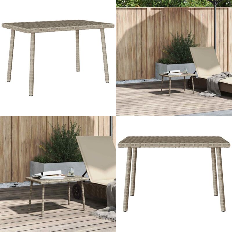 Vidaxl - Table basse de jardin rectangulaire gris clair résine tressée