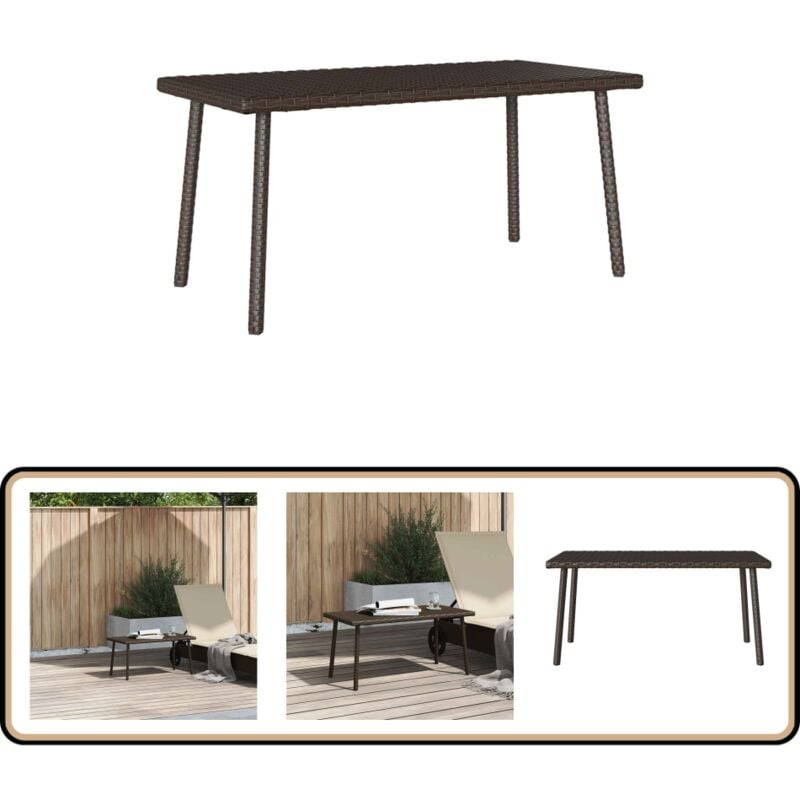 Vidaxl - Table basse de jardin rectangulaire marron 40x40x37 cm rotin