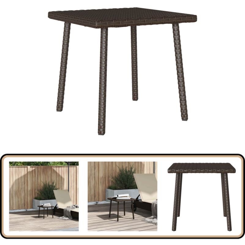 Vidaxl - Table basse de jardin rectangulaire marron 40x40x37 cm rotin