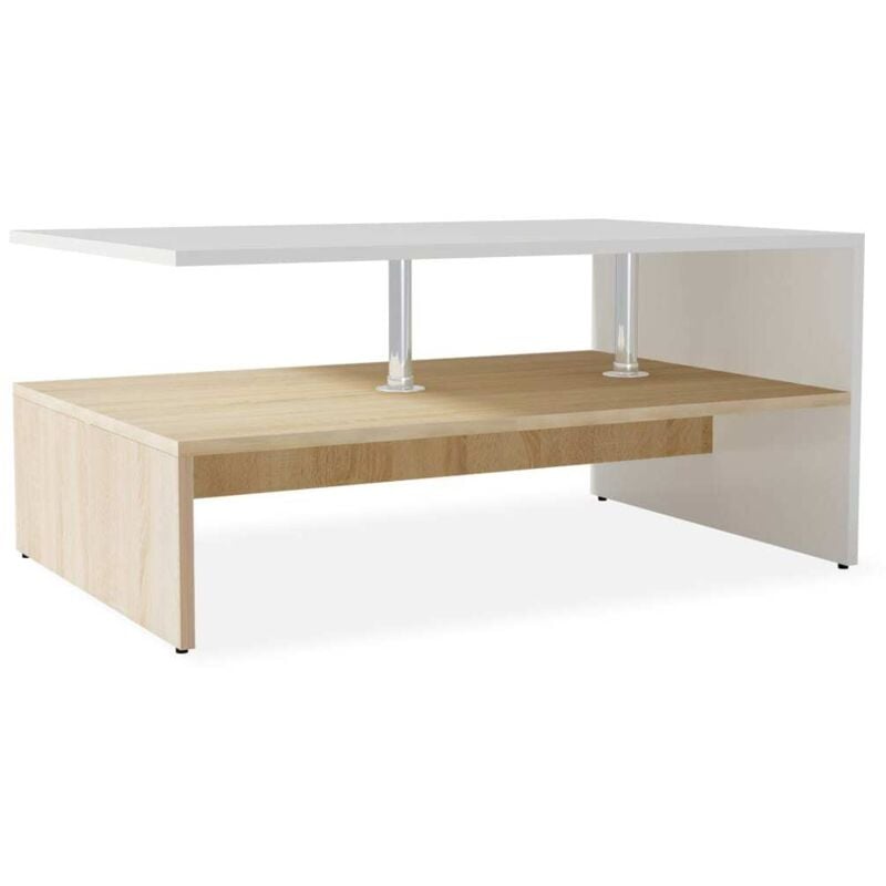 Vidaxl - Table basse Bois d'ingénierie 90x59x42 cm Chêne et blanc