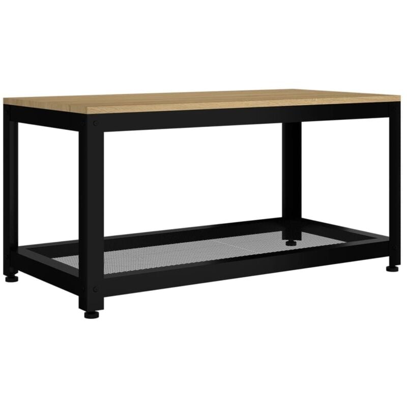 Vidaxl - Table basse Marron clair et noir 90x45x45 cm mdf et fer