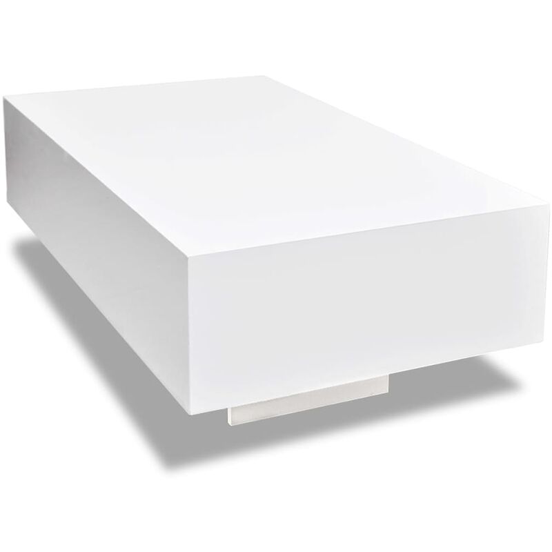 Table basse haute brillance Blanc 85 cm