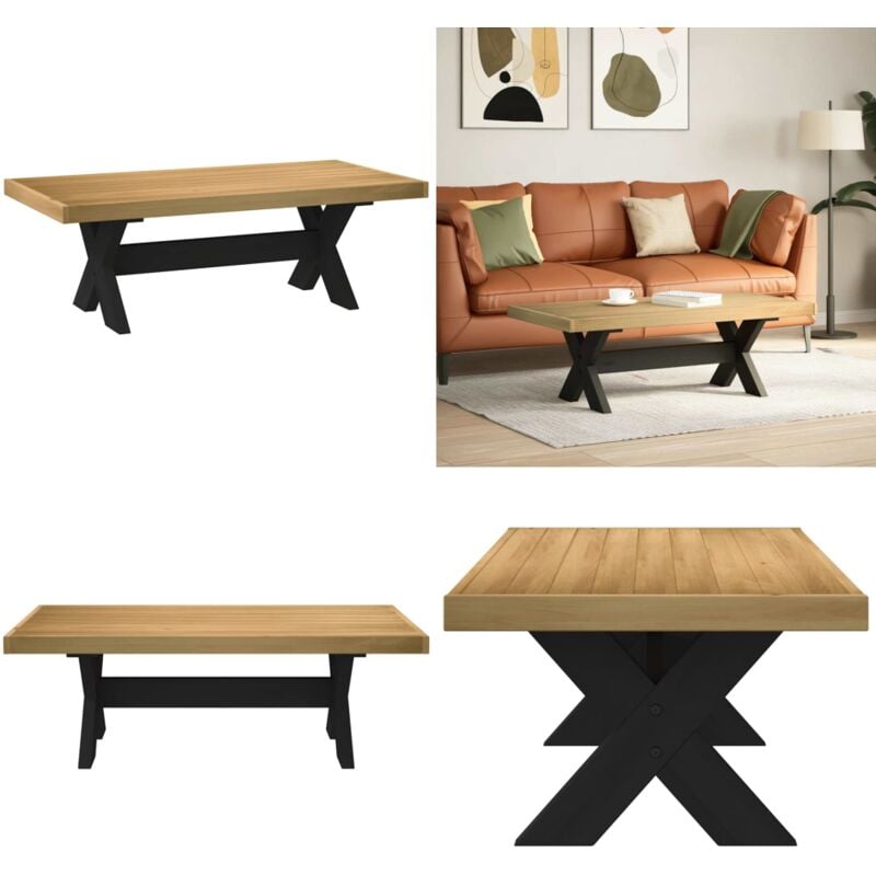 Vidaxl - Table basse noain pieds en forme de x 120x60x40 cm massif pin