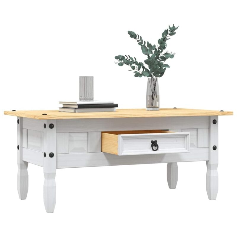 Vidaxl - Table basse Pin mexicain Gamme Corona Blanc 100x55x44 cm