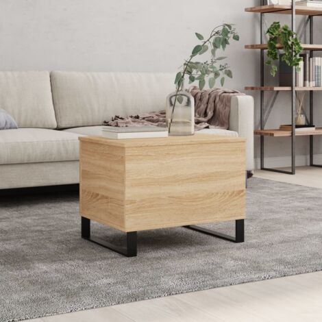 Vidaxl – Table basse relevable chêne sonoma 60x44,5x45 cm – Bois d'ingénierie durable – Design pratique avec espace de rangement intégré