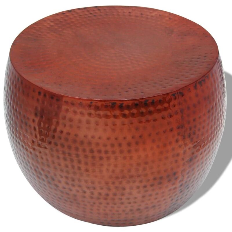 Table basse ronde Aluminium avec finition en cuivre Marron
