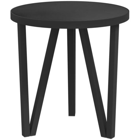 Vidaxl – Table basse ronde noire Ø35 cm en MDF et acier – Style industriel – Facile à nettoyer – Pour décoration intérieure moderne