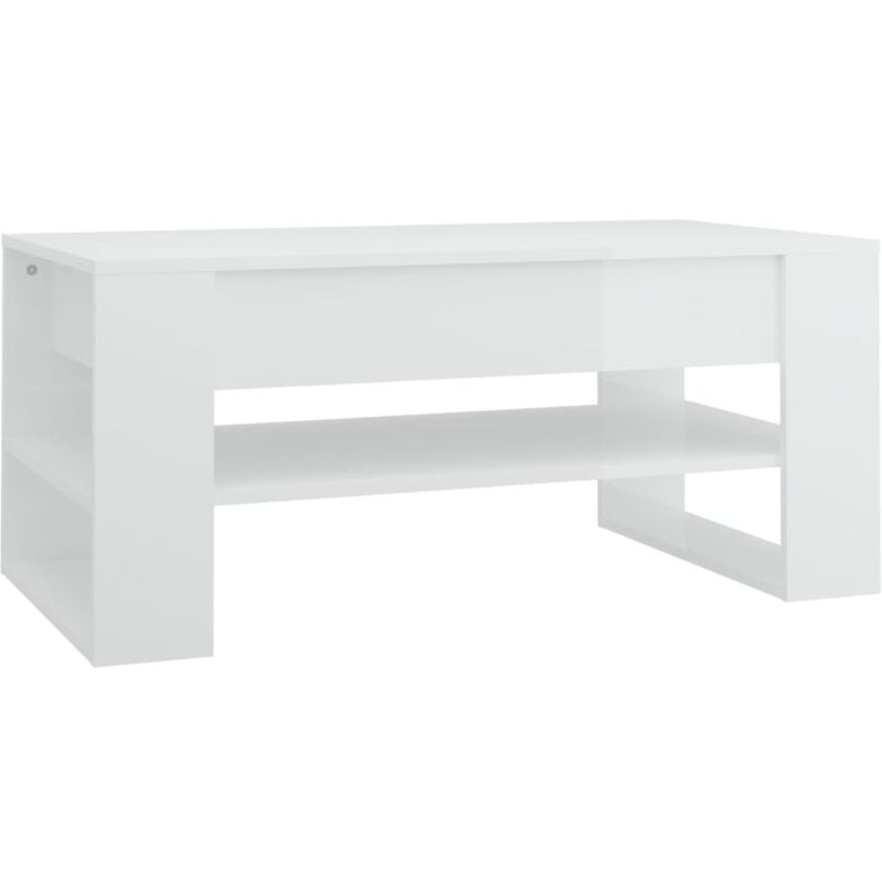Vidaxl - Table basse blanc brillant 102x55x45 cm bois d'ingénierie