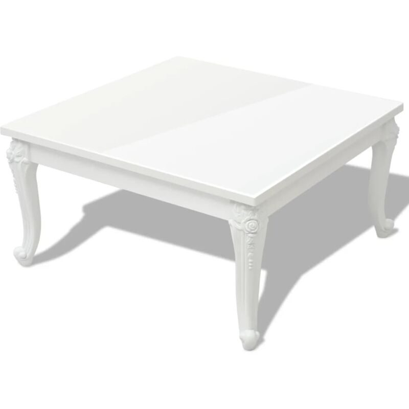 Table Basse Blanc Brillant 80x80x42 cm